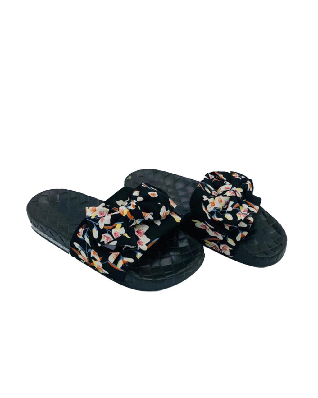 100- FLIP FLOP - FF - 2188 - 230 BLACK WHITE FLOWERS